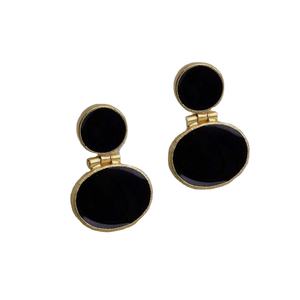 ต่างหูทองดีไซน์แฟนซีเครื่องประดับแฟชั่นเครื่องประดับผู้หญิงทำด้วยมือชุบทองมีสไตล์การออกแบบเคลือบฟันแบบห้อย - Product Image 2