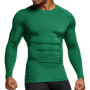 T-shirt de compression d'entraînement pour hommes à manches longues, séchage rapide, tissu léger, soutien musculaire, vêtements de sport, OEM ODM, vente en gros - Product Image 6