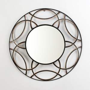 Miroir mural en aluminium de luxe personnalisable, design décoratif contemporain pour la maison, le salon, la chambre à coucher, l'intérieur - Product Image 1