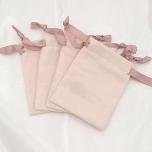 Plain Dyed Cotton Drawstring Bag Eco Friendly Woven Muslin Gift Pouch Pink - Product Image 6