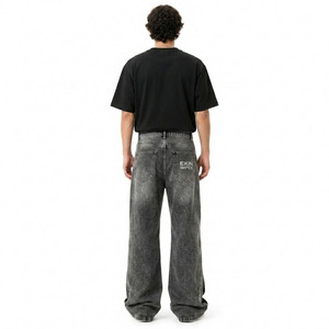 Pantalones Vaqueros Anchos de Mezclilla para Hombre, Estilo Vintage, Color Gris Lavado, con Logotipo Personalizado EKIN IMPEX, Modelo Ek-5840 del Fabricante - Product Image 4