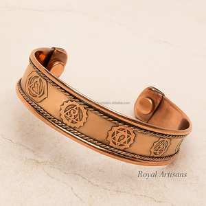 Handcrafted <b>Copper</b> Magnetic Bracelet with Chain Inlay China Modern Sculpture - Product Image 2