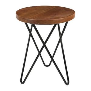 Table d'appoint en fer avec plateau en bois de qualité supérieure, fabriquée avec des matériaux de qualité pour une performance durable - Product Image 5