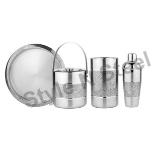 Barman en acier inoxydable blanc avec ensemble de barres ensemble de 4 pièces avec un design unique ensemble de barres en acier inoxydable professionnel outil de barre - Product Image 3