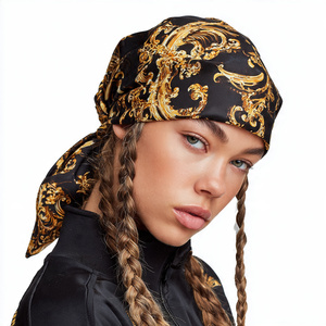 Durags en Soie Imprimés Personnalisés, Bonnets de Pirate à Longue Queue, Bandanas Imprimés, Accessoires de Mode pour Cheveux, Coiffes pour Femmes - Product Image 5