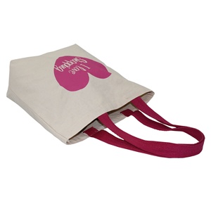 Hot for <b>Pink</b> Soft Cotton Canvas Tote <b>Bag</b> with Web Handle Recyclable Natural Tote Style Shopping <b>Bag</b> - Product Image 3