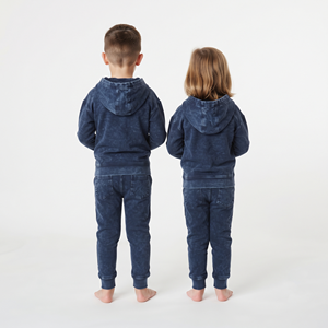Conjunto de Sudadera con Capucha y Pantalones de Algodón para Niños, Estilo Oversize con Hombros Caídos, Lavado Ácido, Cremallera Completa, Unisex, Suministro de Fábrica - Product Image 4