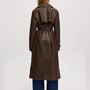 2026 Latest Arrivals Women's Plus Size Winter Vintage Knitted Genuine Sheep Leather <b>Trench</b> <b>Coat</b> Windproof Breathable Cotton - Product Image 6