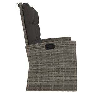 Banc de jardin en rotin PE gris 46,5 x 24,4 x 37,4 pouces, banc de patio élégant pour espaces extérieurs - Product Image 4