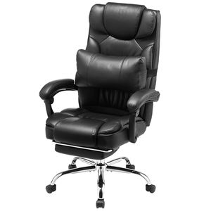 Sedia da Ufficio Ergonomica Executive con Capacità di 136 kg, Regolazione in Altezza, Pelle PU, Cuscino Lombare e Poggiapiedi - Product Image 2