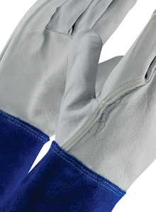 Holy Signs International HSI-0018 Leather Welding <b>Gloves</b> Yellow Color Straight Thumb Cotton Liner Molten Metal Splash Resistant - Product Image 4