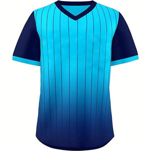 Uniforme de Béisbol Sublimado con Cuello en V, Precio de Fábrica, Personalizable con Nombre y Logotipo del Equipo, Malla Transpirable - Product Image 1