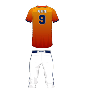 ชุดเสื้อเบสบอลชาย สีส้มไล่เฉด พิมพ์ลายด้านหลัง 9 ผู้เล่น โพลีเอสเตอร์ระบายอากาศได้ดี แขนสั้น ทรงปกติ ทุกฤดูกาล - Product Image 2