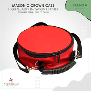 Premium NANBA GROUP Masonic Crown Cap Case (Red) Leather Zipper Closure Lightweight 10x22cm Scottish Rite <b>Hat</b> <b>Box</b> Custom Logo - Product Image 4