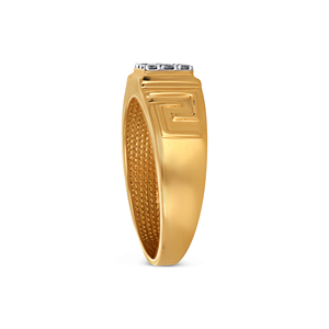 Luxury Square Diamond Cluster <b>Ring</b> <b>for</b> <b>Men</b> Solid Yellow Gold Statement <b>Ring</b> 18K Yellow Gold <b>Men's</b> Geometric Diamond Signet <b>Ring</b> - Product Image 5