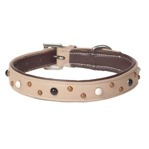 Collar de Perro de Cuero Napa Suave Color Marfil, Collar de Perro de Lujo Hecho a Mano con Acolchado Suave y Herrajes Resistentes y Duraderos - Product Image 1