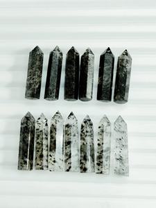 Pierre précieuse en quartz rutile noir, taille crayon, facettée, 25*6 mm, 100% naturelle, pour la création de bijoux, prix de gros. - Product Image 4