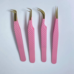 Pinzas de Volumen de Acero Inoxidable con Punta Puntiaguda para Extensiones de Pestañas, Set de 3 Pinzas de Volumen de 90 Grados, Colores Pastel, Marca Personalizada - Product Image 2