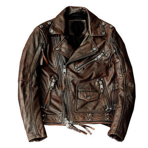 Veste de motard en cuir véritable pour homme de qualité supérieure, col montant, imperméable, coupe-vent, fournisseur OEM ODM personnalisé - Product Image 1