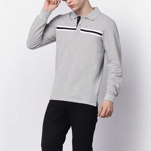 Fabricants de vêtements de haute qualité, polo à manches longues à col rond en coton biologique 100% pour hommes - Product Image 1
