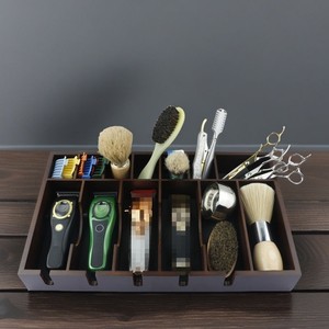 Caja Organizadora de Herramientas de Barbería de Madera de Haya, para Cortapelos, Peines, Cepillos, Tijeras y Accesorios, de Alta Calidad y Duradera para Profesionales - Product Image 1