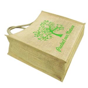 กระเป๋าช้อปปิ้งแฟชั่นกระเป๋าผ้าปอกระเจาพิมพ์ลายสินค้าคุณภาพสูงผลิตในอินเดียตะวันตก - Product Image 2