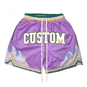 Shorts en maille pour hommes 100% polyester, unis, décontractés, respirants, écologiques, séchage rapide, anti-plis, taille élastique, couleurs personnalisables - Product Image 2