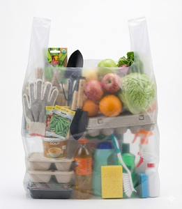 ถุงเสื้อยืด HDPE ย่อยสลายได้ทางชีวภาพสำหรับการจัดการขยะอุตสาหกรรม ถุงหิ้วแบบเสื้อกั๊กเป็นมิตรกับสิ่งแวดล้อม รับทำโลโก้ตามสั่ง - Product Image 1