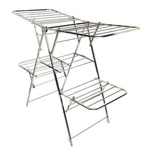 Égouttoir à vaisselle grande capacité pliable en acier inoxydable, support pour assiettes, organisateur de couverts, support de rangement pour évier et comptoir - Product Image 2