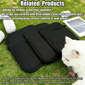 Custom Design <b>Laptop</b> Sleeve Neoprene Zipper Closure Protective <b>Case</b> for <b>Laptops</b> Simple Style Black Color - Product Image 5