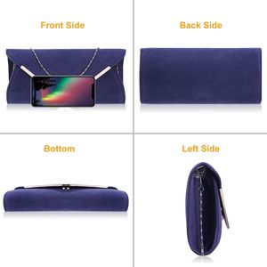 Bolso de mano suave para mujer, cartera tipo sobre para fiestas, bodas, citas - Cartera de noche portátil y delgada para eventos nupciales - Product Image 5