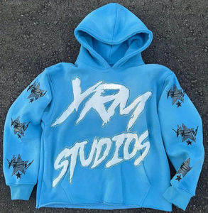 Conjunto de Sudadera con Capucha y Pantalones de Chándal para Hombre, de Algodón Personalizado con Lavado Ácido, Hombros Caídos, Estampado Puff de Alto Gramaje, Forro Polar de Invierno - Product Image 4