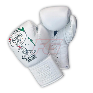 No Boxing No Life Guantes de Boxeo MMA de Cuero Vacuno Personalizados con Cierre de Cordones en los Dedos Completos, Absorción de Humedad y Antideslizantes para Combate - Product Image 4