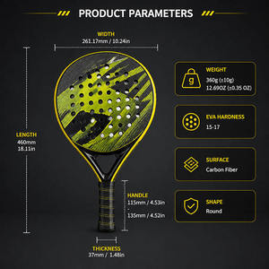 Raquette de padel personnalisée avec logo OEM, professionnelle, en fibre de carbone 3K 12K 18K T700 ou en fibre de verre, en forme ronde, en forme de larme ou en forme de diamant - Product Image 5