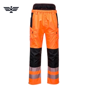 Hi-Vis Orange Reflective Safety <b>Work</b> Pants for Men <b>Waterproof</b> Industrial Cargo Reflective Tape Polyester Silk Screen Printed - Product Image 5