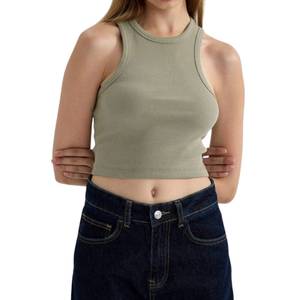 Camisetas de Tirantes de Algodón Acanalado para Mujer, Ajuste Elástico, Transpirables, Estilo Urbano, Fabricante de Marca Privada, Directo de Fábrica - Product Image 4