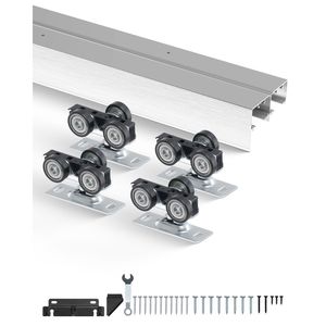 Kit Ferramenta per Porta Scorrevole Bypass Rinforzata 6ft in Lega di Alluminio per Armadio - Product Image 1