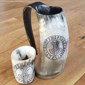 Taza de Cuerno de Búfalo Hecha a Mano, Ecológica, con Forma Natural y Diseño Animal Tallado, Duradera, Artística, Coleccionable, Religiosa, de Alta Calidad - Product Image 2