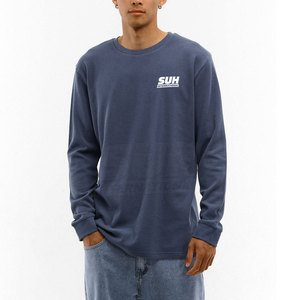 Chemise en coton 100% premium pour homme, tricot gaufré, couleur unie, manches longues, respirante, écologique, décontractée, en vente en ligne - Product Image 4