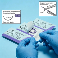 Fourniture en gros de sutures chirurgicales vétérinaires PGA 910 pour chiens, équipement médical absorbable approuvé ISO et CE