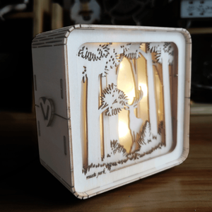 Puzzle 3D in Legno per Donne 14+ Anni, Kit Modello Elfo e Cervo, Luci Notturne Fai-da-Te, Decorazioni da Scrivania, Regali di Compleanno e Natale in Compensato - Product Image 1
