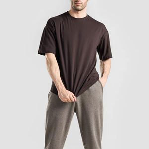 T-shirt Homme Épais à Épaules Tombantes 100% Coton, Coupe Courte, Personnalisable avec Logo, Coton Doux Uni – Prix Usine - Product Image 4