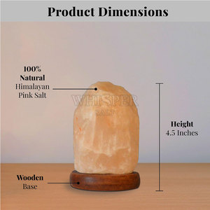 Natural Himalayan <b>Mini</b> Salt Lamp Carved Modern Design Calming Glow Home Decor <b>Table</b> Lamp - Product Image 3