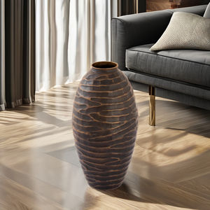 Vase à fleurs en métal indien traditionnel moderne 2026, fait main en fer, unique, style côtier, pour décoration festive de la maison, mariages et événements variés - Product Image 3