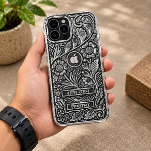 เคสโทรศัพท์มือถือแบบกันกระแทก 360 องศา ดีไซน์หรูหรา ทำจากเงินแท้ 925 พร้อมลวดลายดอกไม้แบบโบราณ - Product Image 2