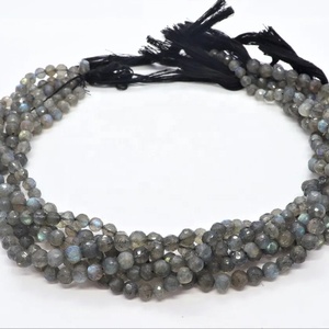 Perles de labradorite naturelle facettées, 5-6 mm, rondes, facettées, pour la création de bijoux, pierres précieuses artisanales en vrac, provenance Inde - Product Image 6