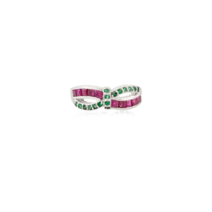 High Quality Wholesale Handmade Authentic <b>Emerald</b> & Ruby Gemstone 925 Sterling <b>Silver</b> <b>Ring</b> for Women Party Wear Jewelry - Product Image 3