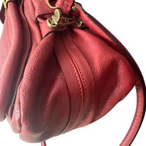 <b>Red</b> Genuine Leather Sling Bag Cowhide Shoulder <b>Purse</b> Zipper Crossbody Handbag for Travel Casual Use - Product Image 3