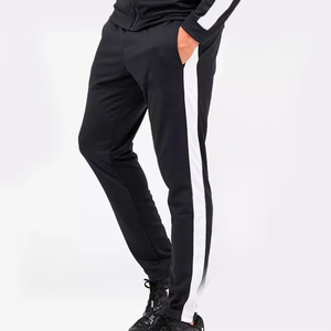 Men’s Gray Tracksuit Set <b>Zip</b> Up Jacket and <b>Jogger</b> Pants Sportswear Two Piece Training Suit with Side Stripe Design - Product Image 6