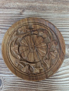 Home Decor Pentagram Round Wooden <b>Incense</b> Holder for <b>Incense</b> Sticks and <b>Cones</b> Vintage Mango Wooden Pentacle <b>Incense</b> Burner Hold - Product Image 5